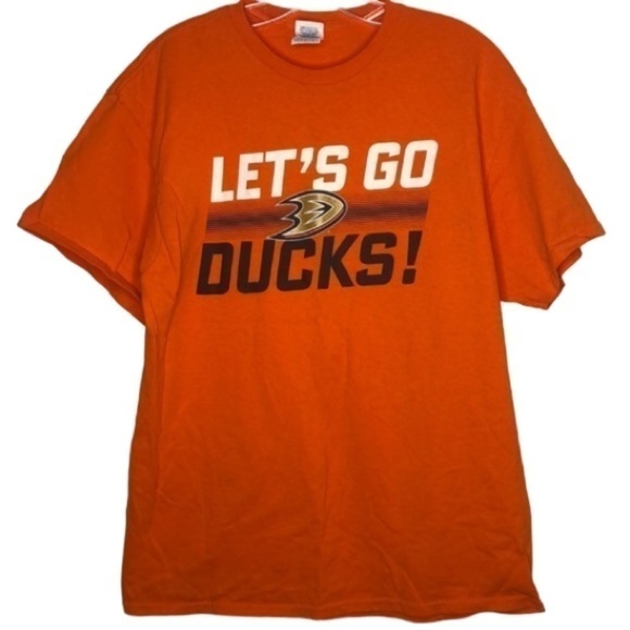 LETS GO ANAHEIM DUCKS ORANGE TEE SIZE LARGE - Picture 1 of 2